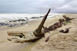 A ship wreck in the Skeleton Coast, Namibia.